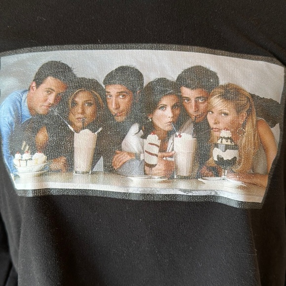 Friends The TV Series Black Cropped Cotton Blend Hoodie Size Large - Picture 10 of 12